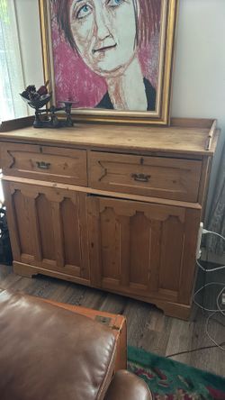 Antique Pine Sideboard – Rustic European Charm