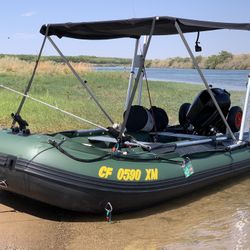 12’ Inflatable Boat with 15HP Motor 