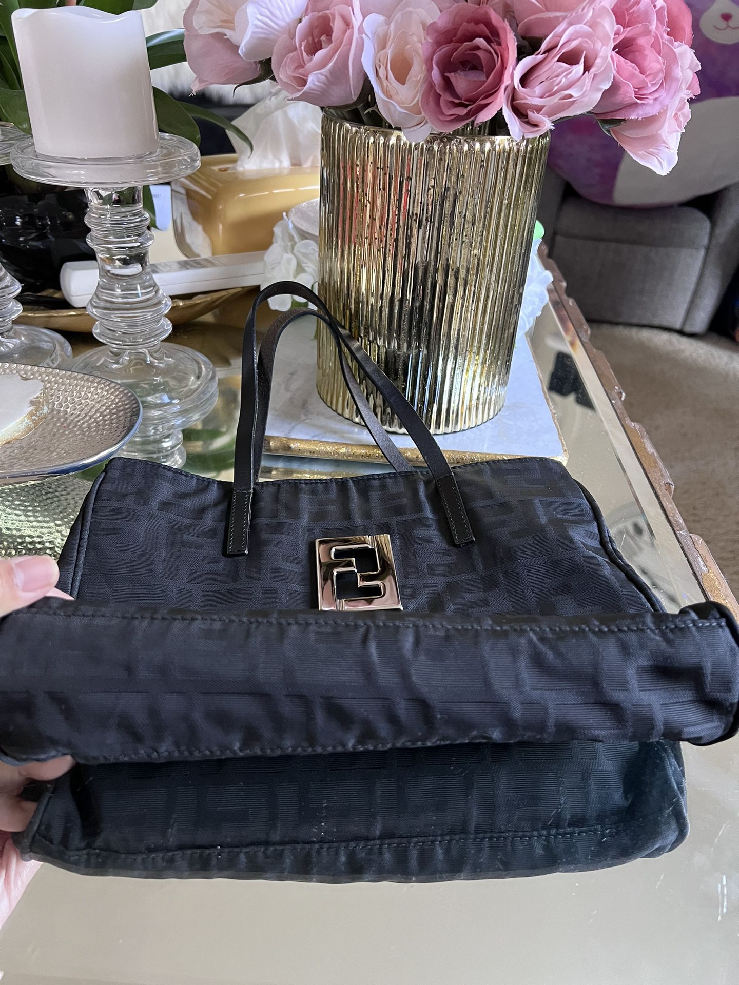 AUTHENTIC Fendi Vintage Zucca Roll Tote Bag