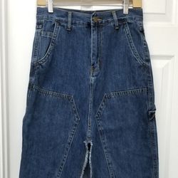 Long Denim Maxi Skirt M