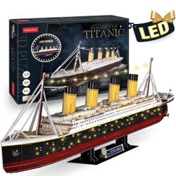 🔥Brand new🔥 3D Puzzles for Adults - LED Titanic 35'' Large Ship - New Home Desk Decor - House Warming, Wedding, Anniversary, Valentines Day Gifts fo