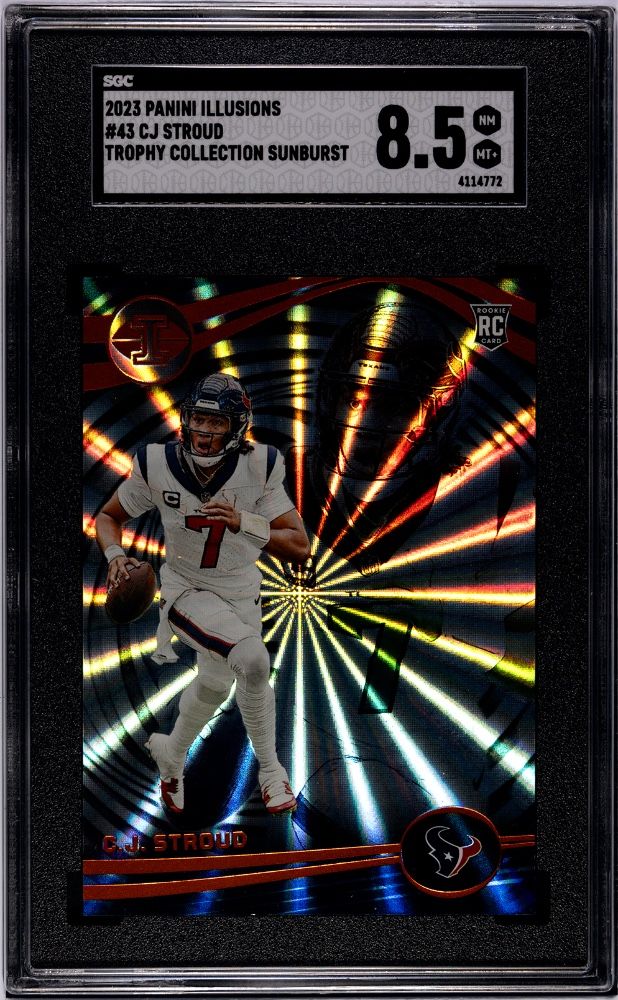 2023 Panini Illusion Trophy Collection Cj Stroud Sunburst SSP Houston Texans
