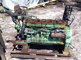 John Deere 6414 6.4L Diesel Engine Block w Motor Stand - For Parts
