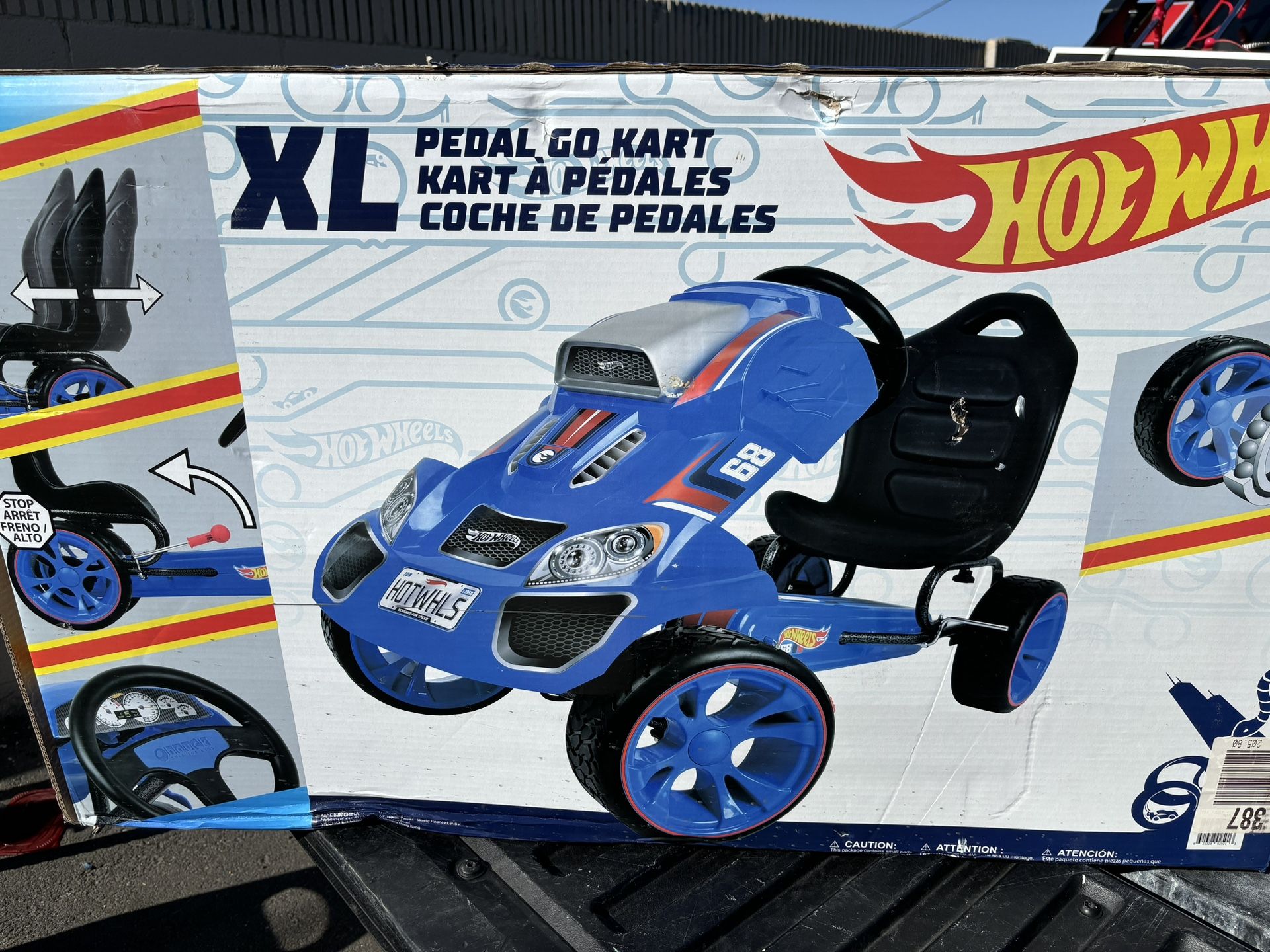 Costway, Kids Ride On Pedal Bike, 41.5 x 23.2 x 24.4 inches, Blue  Hot Wheels Petal Cart