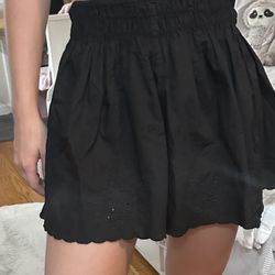 Black Embroidered ZARA Mini Skirt/shorts