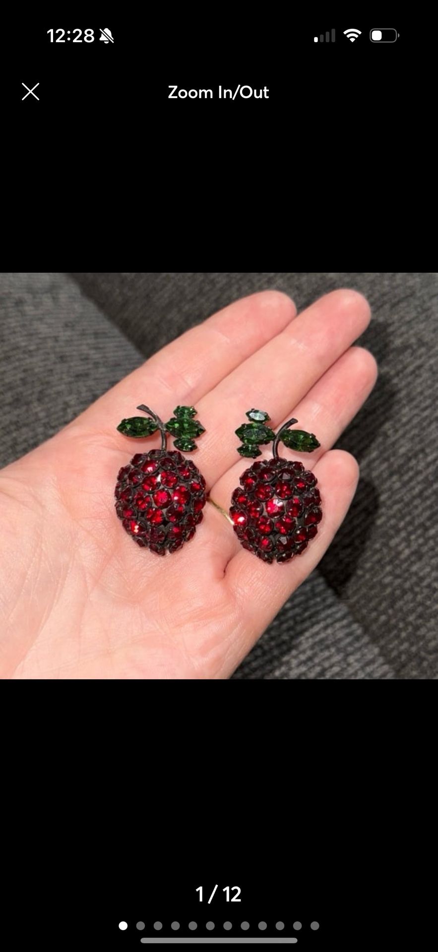 Vintage Schreiner Cherry clip on earrings