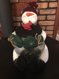 Snowman candy/decoration jar
