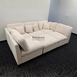 6pc Modular Sectional Sofa Couch with Ottoman