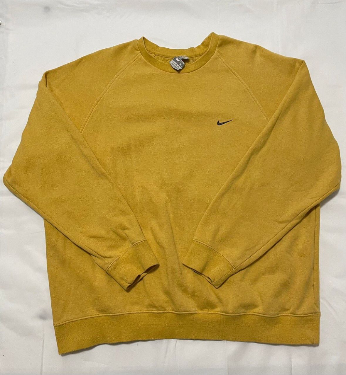 Nike Vintage VTG Y2K Yellow Gray Chest Swoosh Sweatshirt