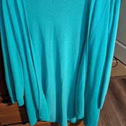 Chico's Large Turquoise  Cardigan 