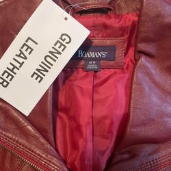 Roamans Burgundy Leather Jacket