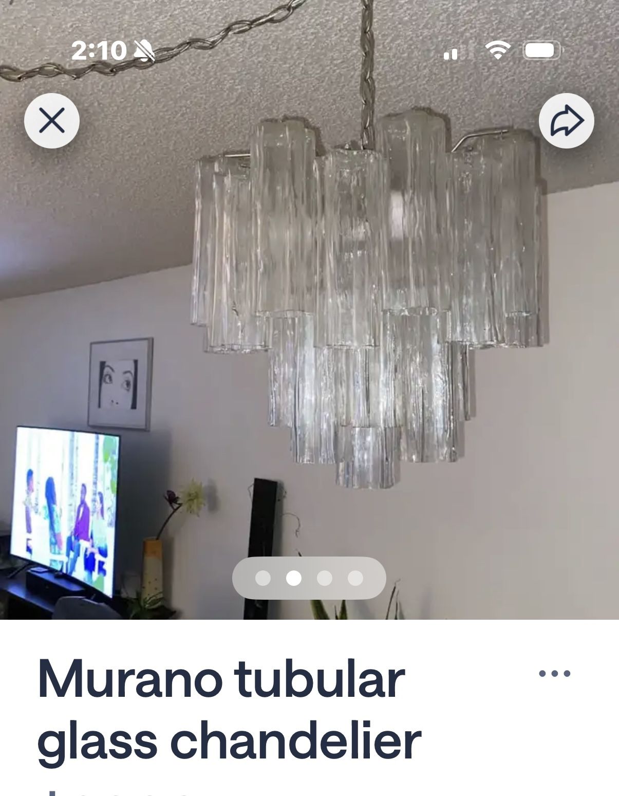 Murano Tubular Chandelier
