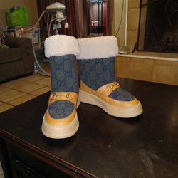 Gucci Colorblock Pattern Snow Boots