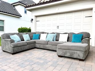 Grey U Shaped Sectional Sofa