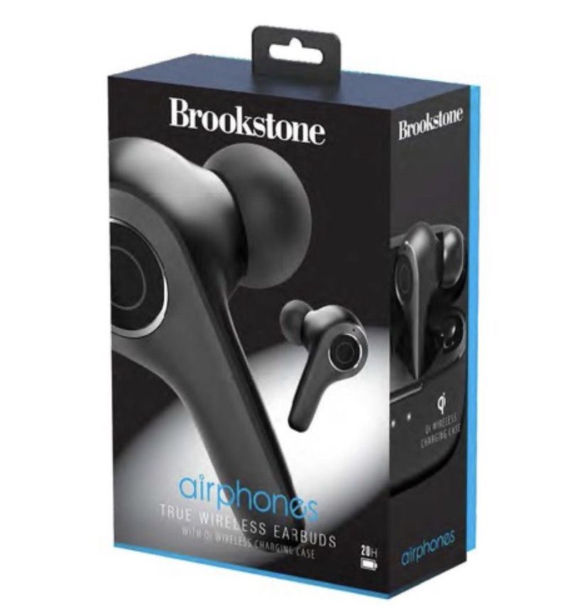 Brookstone Airphones True Wireless Earbuds Headphones BKH600.   Experience every detail of your music and listen the way it’s meant to be heard. Preci