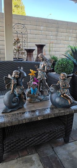 Large faries outdoor decor set