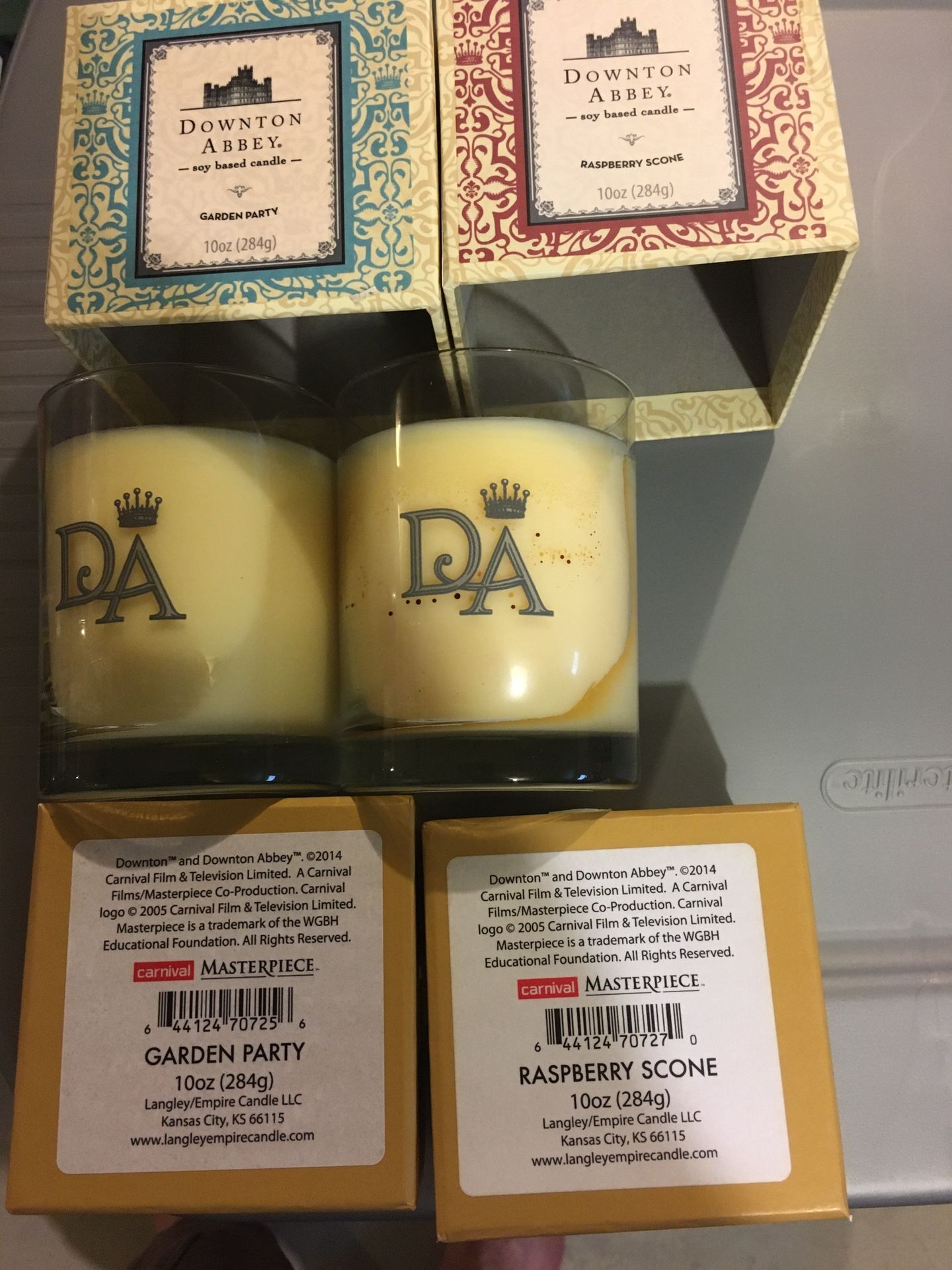 Downtown Abbey candles - Garden Party and Raspberry Scone