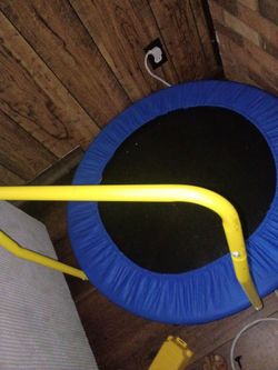 Toddler trampoline with handlebar