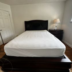Queen Sized Bed and Night Table