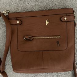 Browning Catrina Ladies Faux Brown Leather Concealed Carry Crossbody Purse Bag & Key