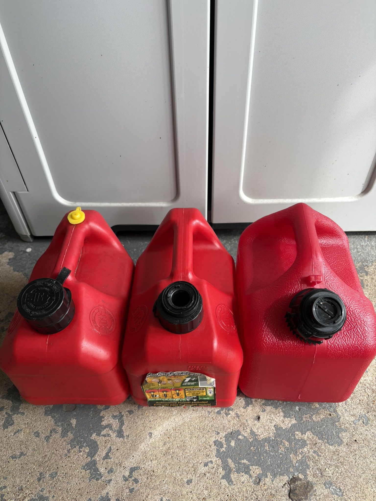 One Gallon Gas Cans X 3