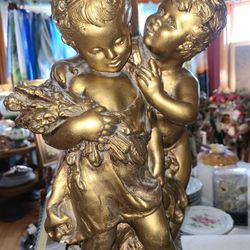 ANTIQUE FRENCH  MOREAU BOY & GIRL LAMP PAIR! 