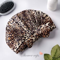 Shower Cap for Women, Waterproof Shower Cap Reusable Hair Cap for Shower, Large Shower Cap, with Adjustable Shape Forehead Knot Strap, for All Women H