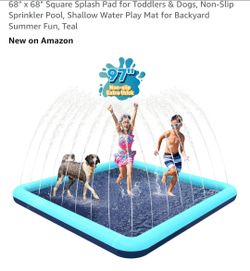 Square Splash Pad Sprinkler Pool Teal 68x68