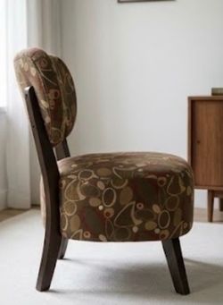 Upholstered Accent Chair with Floral Pattern, Custom Made