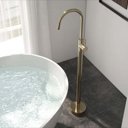 Brewst Solid Brass Single Handle Modern Floor Mounted Tub Filler Spout Faucet Sh7 $50