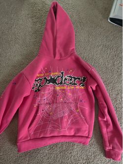 pink spider hoodie small