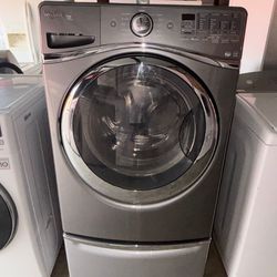Gray Whirlpool Washer With Removable Pedestal