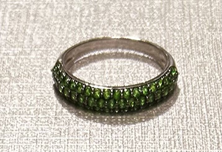 Green Chrome Diopside Sterling Silver Ring
