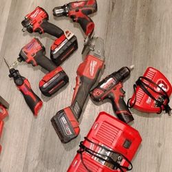Assorted Milwaukee Tools