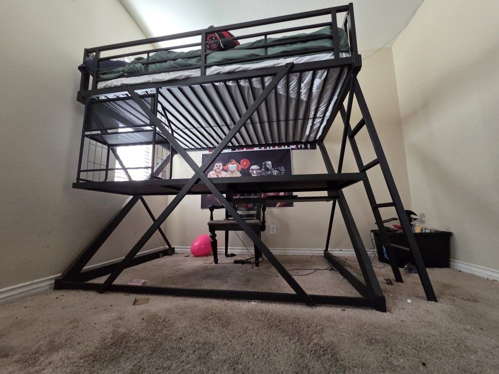 Full Size Bed With Desk Under