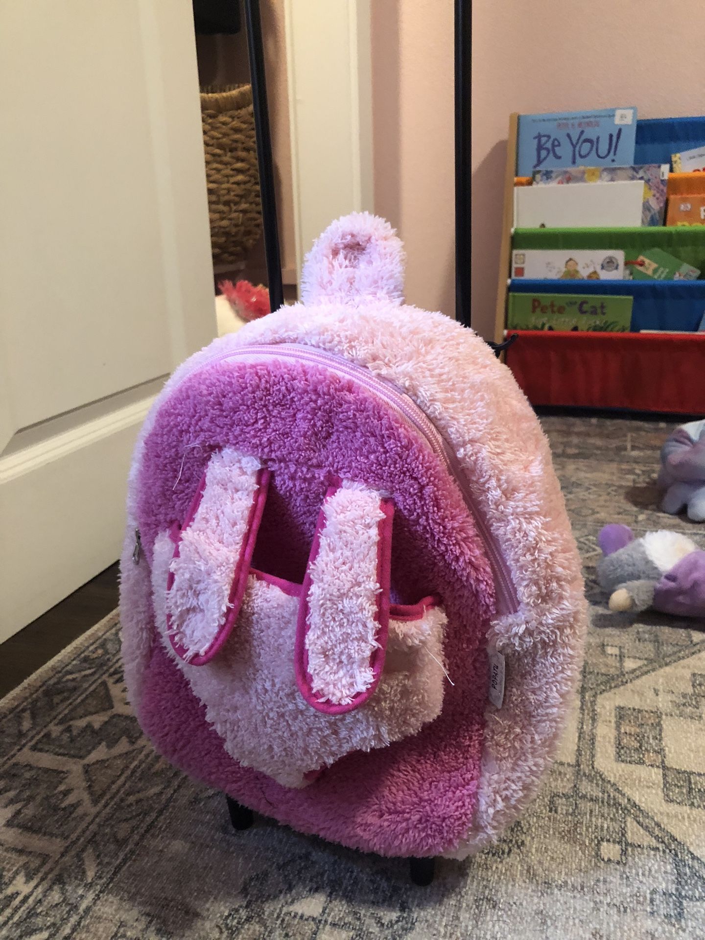 Small Pink Rolling Backpack
