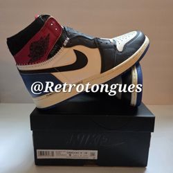 Air Jordan 1 Retro x Fragment x Union LA "Varsity Red Sport Royal" Size 9 & Size 8.5