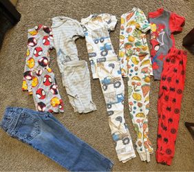 Boys 4T Pajama Lot – 5 PJ Sets + Jeans – Spidey Carter’s Old Navy
