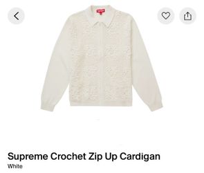 Supreme Crochet Zip Up Cardigan White SIZE SMALL