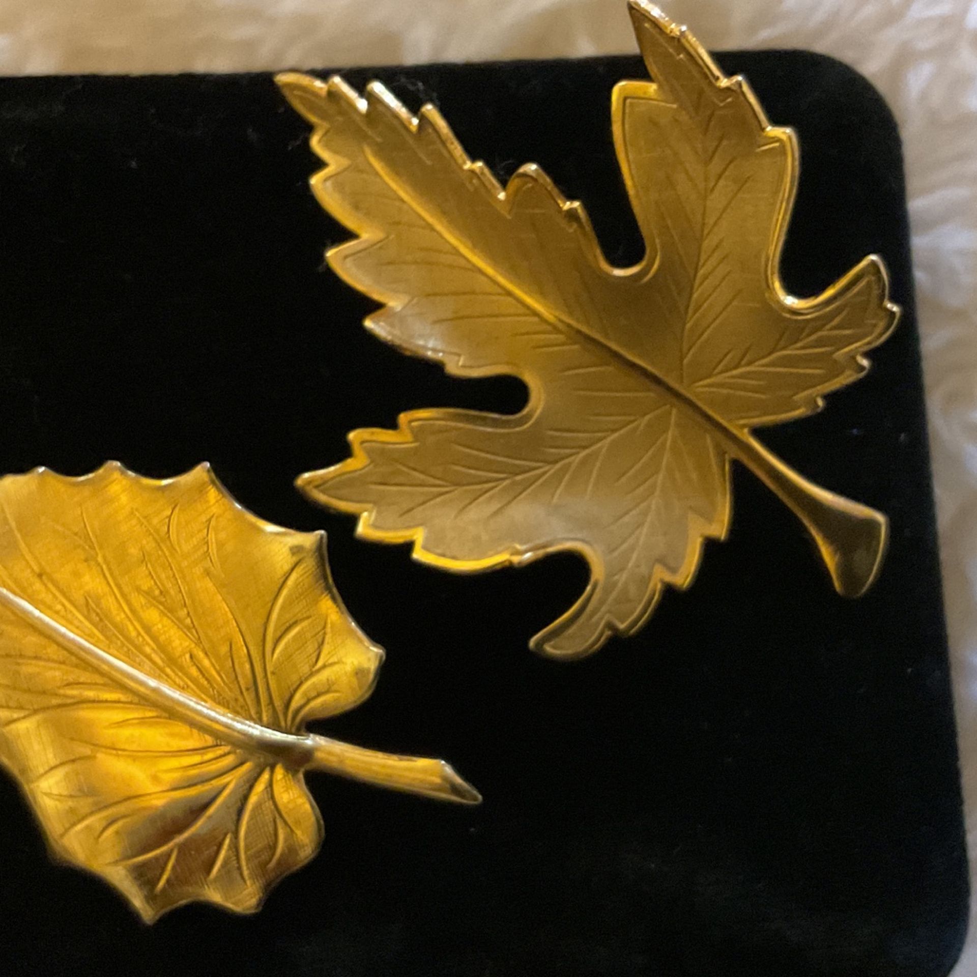 Vintage Goldtone Leaf Brooches