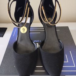 Zapatos De Mujer , Elegantes , Tacón Alto Y Finos , Para Vestir , Color Negro , El Número 9