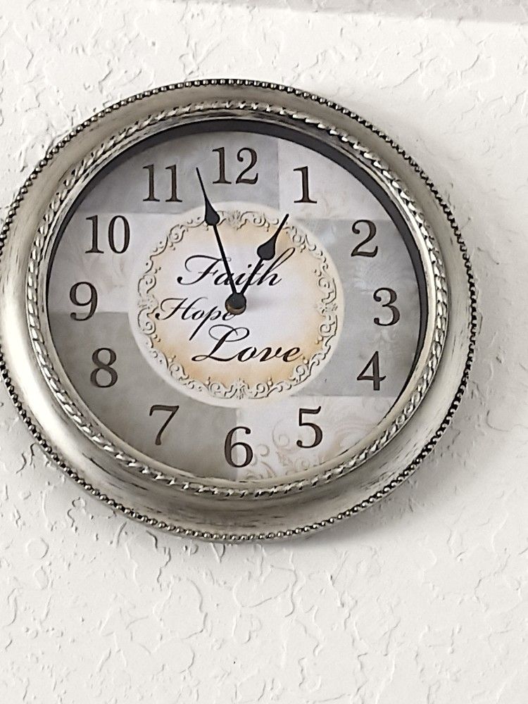 Faith, Hope, Love Clock 12" Battery Included 