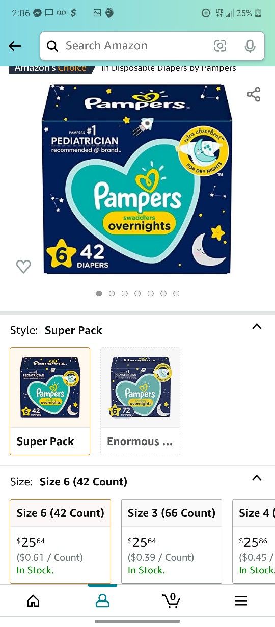 Size 6 Overnight Diapers