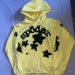 Yellow Sp5der Beluga Hoodie Size Medium