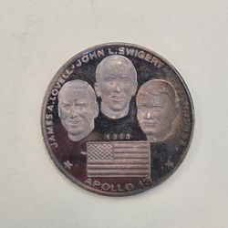 1970 Apollo 13 Astronaut Crew 999 Fine Silver Round