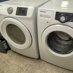 Samsung Washer And Electric Dryer Set Working Perfectly Fine Very Clean Super Capacity I Can Deliver To You 90 Days Warranty 