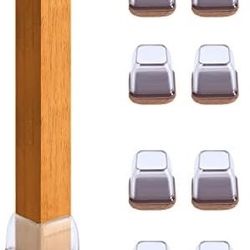 Arthurs Clear Silicone Chair Leg Felt Floor Protectors 8 Pc Extra Large Square