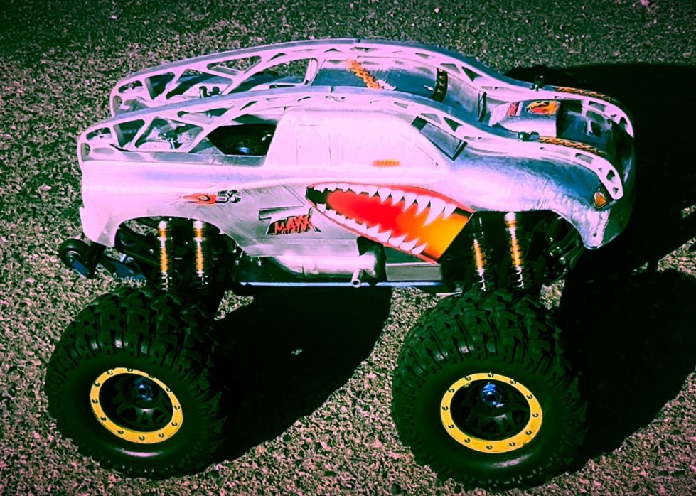 Custom 3D Printed Traxxas t-maxx 3.3 Body With Roll cage Body Post Adapters