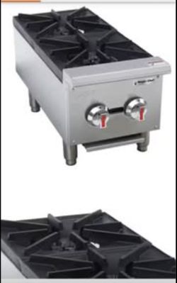 Commercial table top gas double burner