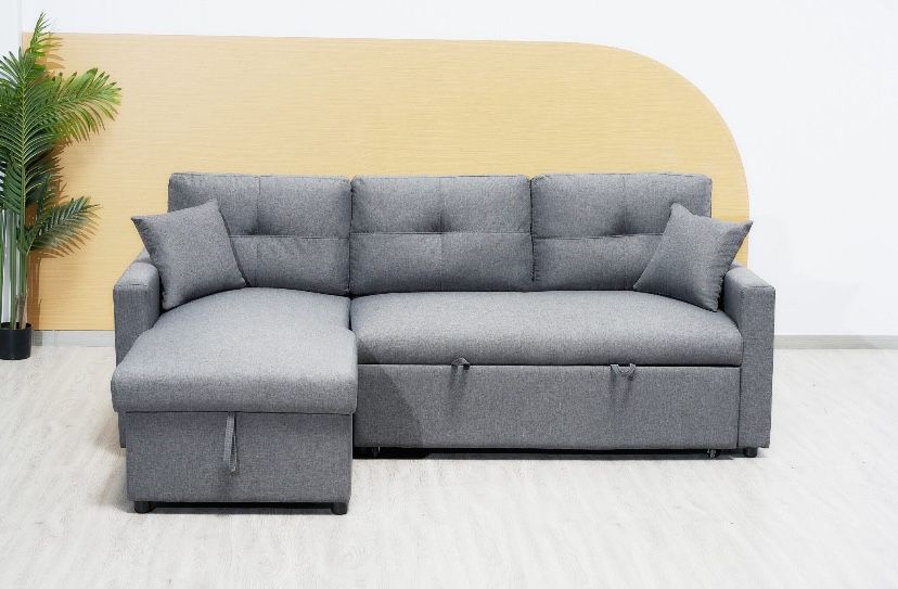 New Gray Sectional Sofa W/sleeper